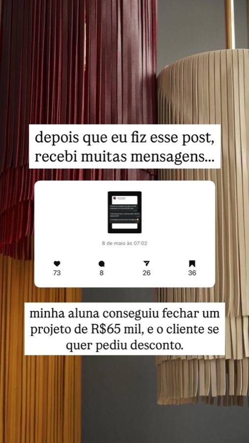 Story com mensagem de cliente sobre resultado